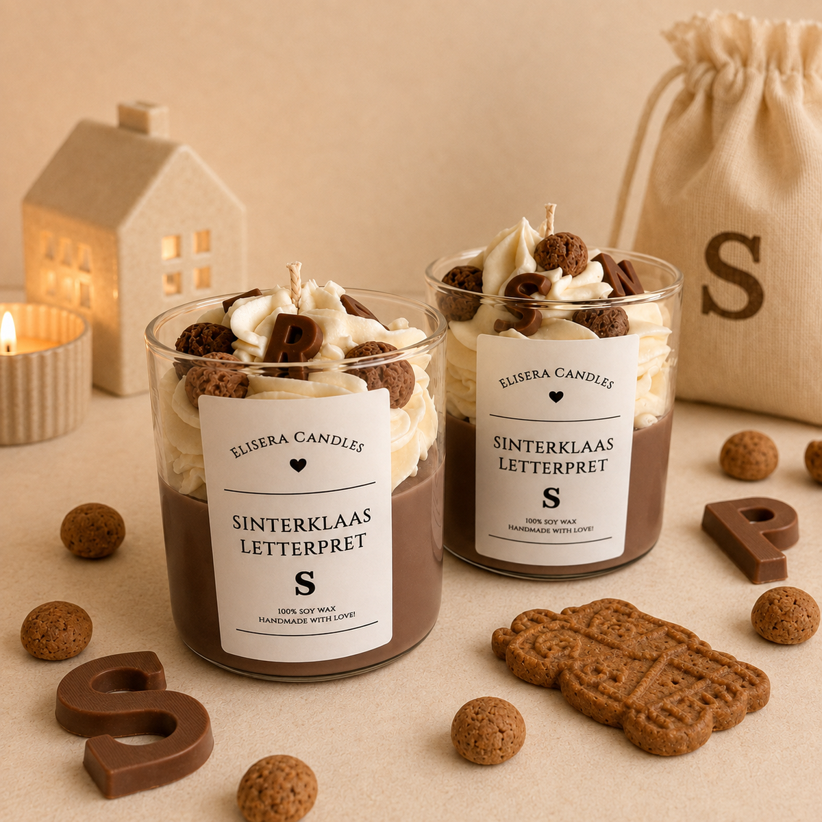 Sinterklaas Letterpret dessertkaars - Sinterklaascollectie 2026