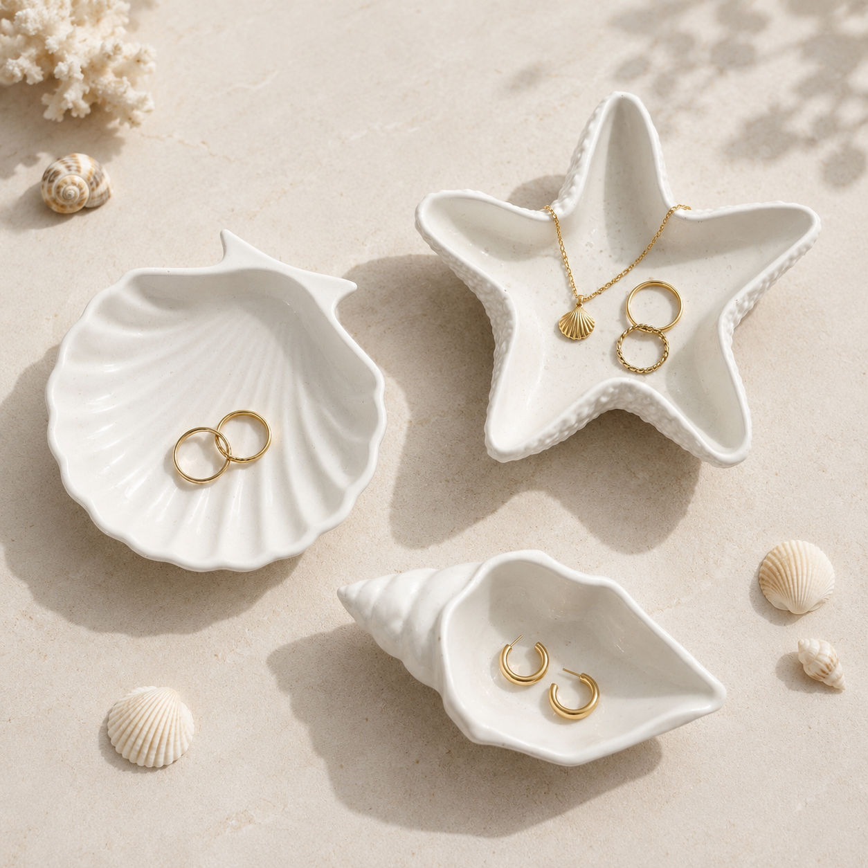 Sea Treasures Collectie - Jesmonite schalen