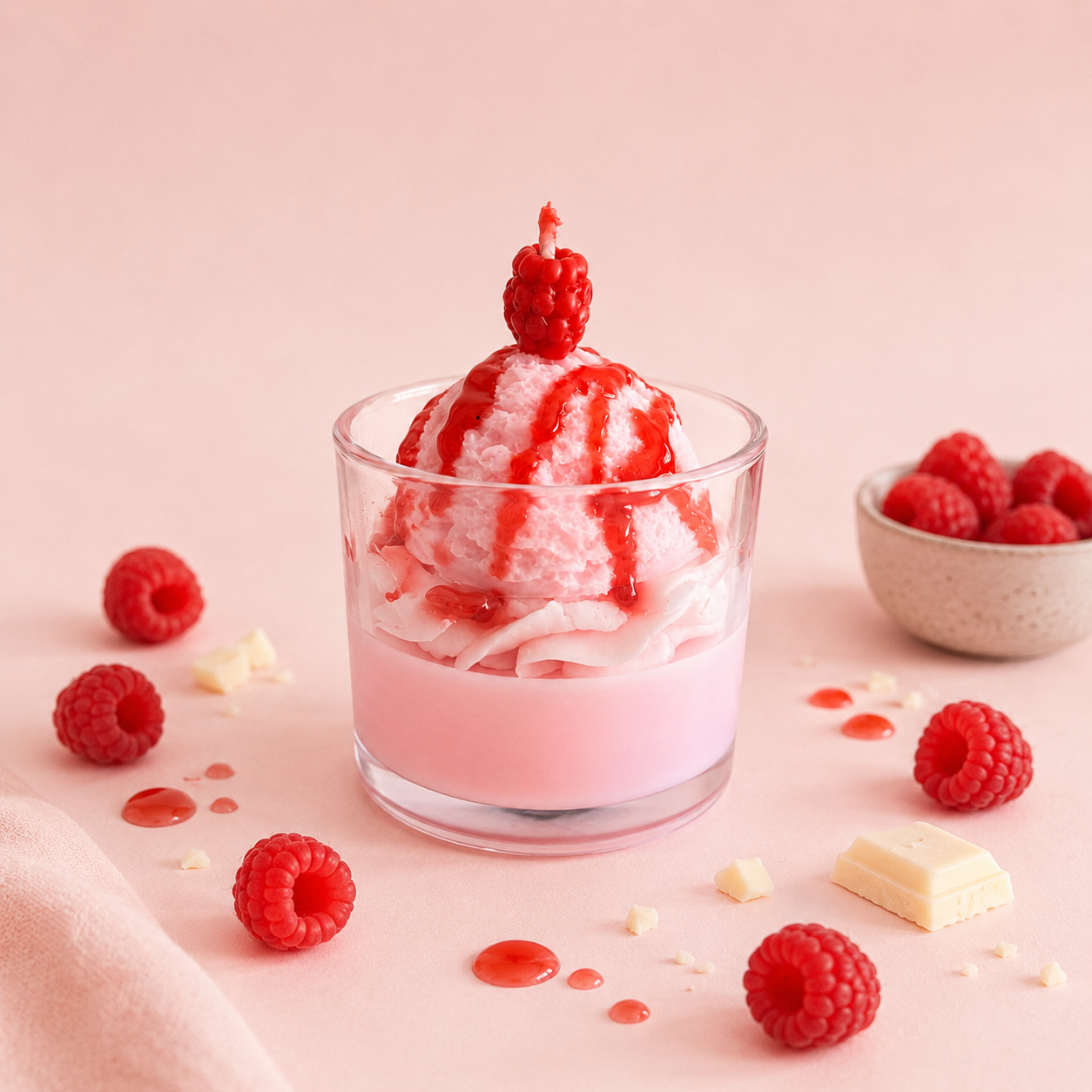 Raspberry Rush kaars in glas - Sundaes after Sunset collectie