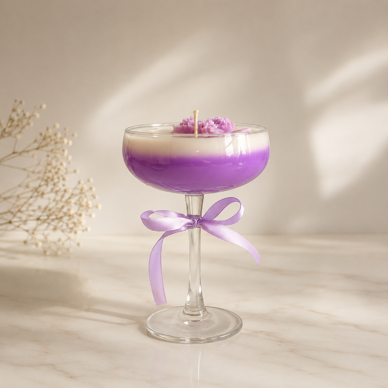 Amethyst Bloom kaars in glas - Cocktail collectie