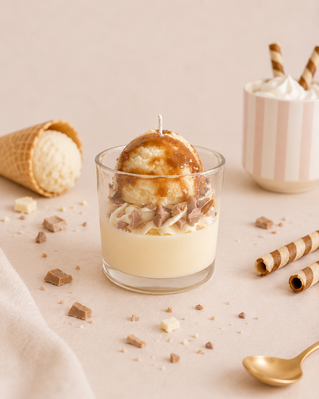 Velvet Vanilla kaars in glas - Sundaes after Sunset collectie