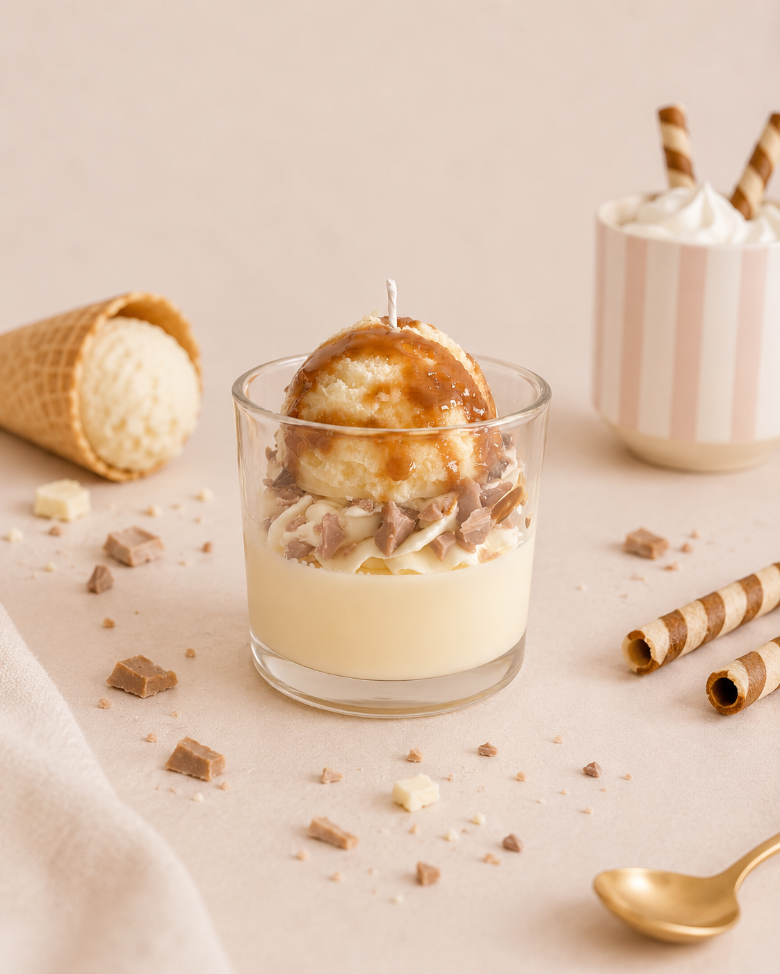 Velvet Vanilla kaars in glas - Sundaes after Sunset collectie