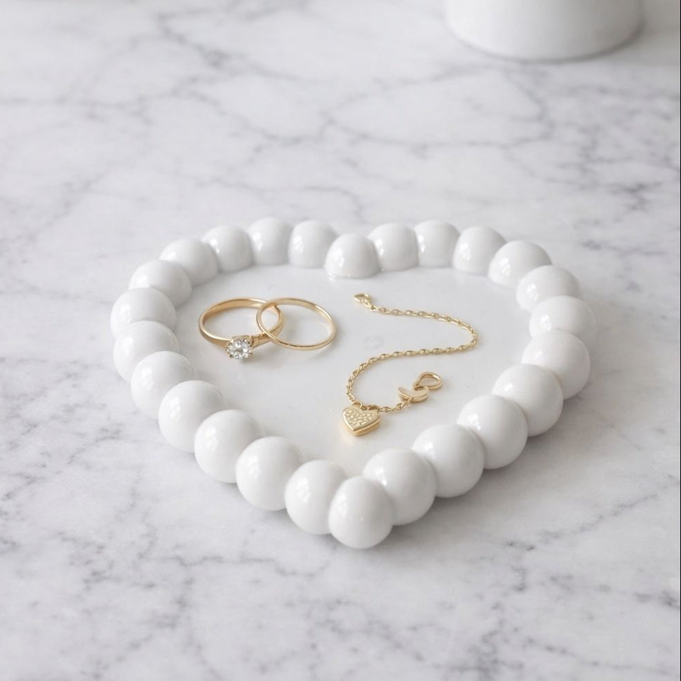 Hart bubbleplate sieraden- en kaarsenschotel