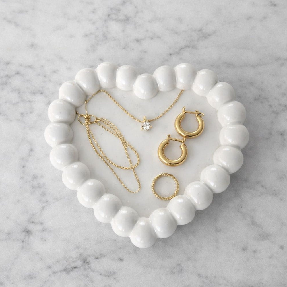 Hart bubbleplate sieraden- en kaarsenschotel