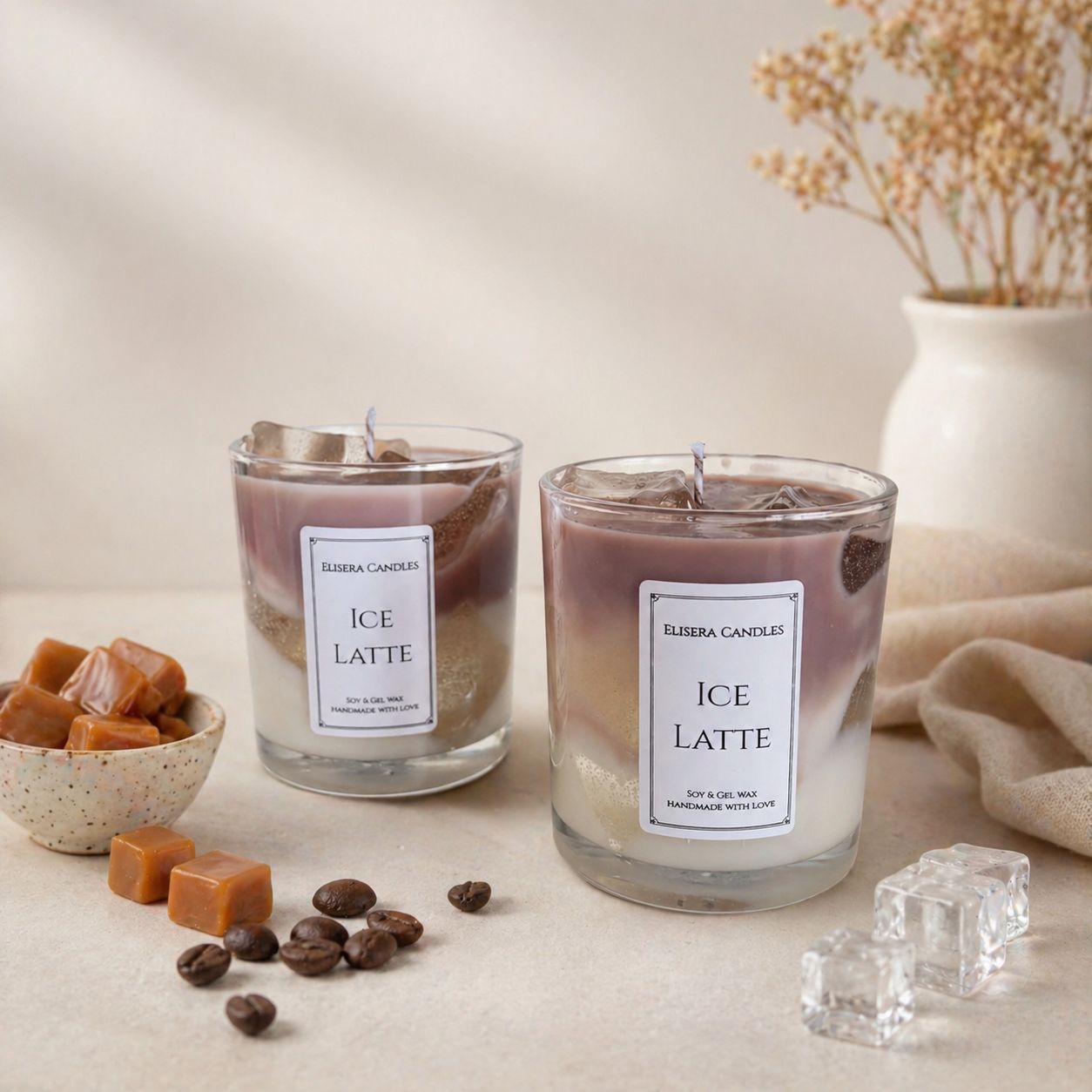 Ice Latte Coffee & Tea collectie kaars in glas