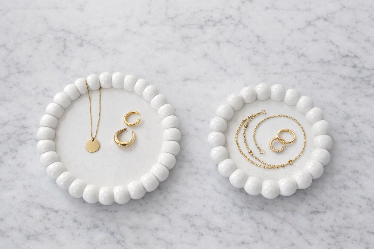 (L) Ronde bubbleplate sieraden- en kaarsenschotel