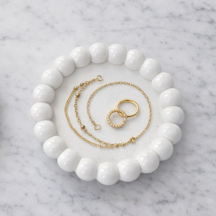 (S) Ronde Bubbleplate sieraden- en kaarsenschotel