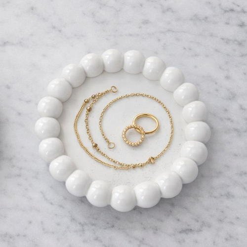 (S) Ronde Bubbleplate sieraden- en kaarsenschotel