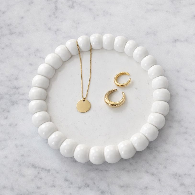 (L) Ronde bubbleplate sieraden- en kaarsenschotel